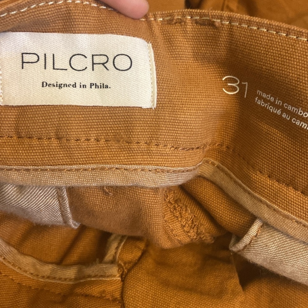 Anthropologie Pilcro Wide Leg Flare Utility Cargo Pants Sz 31 Rust Tan - Picture 6 of 7